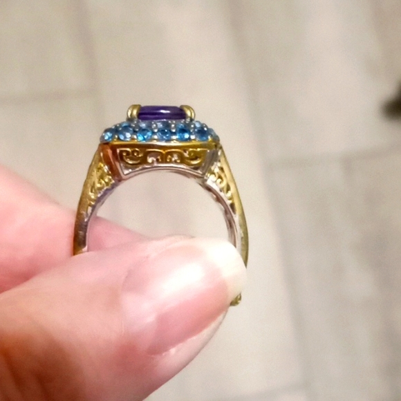 MICHAEL VALITUTTI AFRICAN AMETHYST AND NEON APATITE RING - Picture 2 of 9